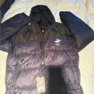 Beverly Hills Polo Club Puffer Jacket in Blue and Black